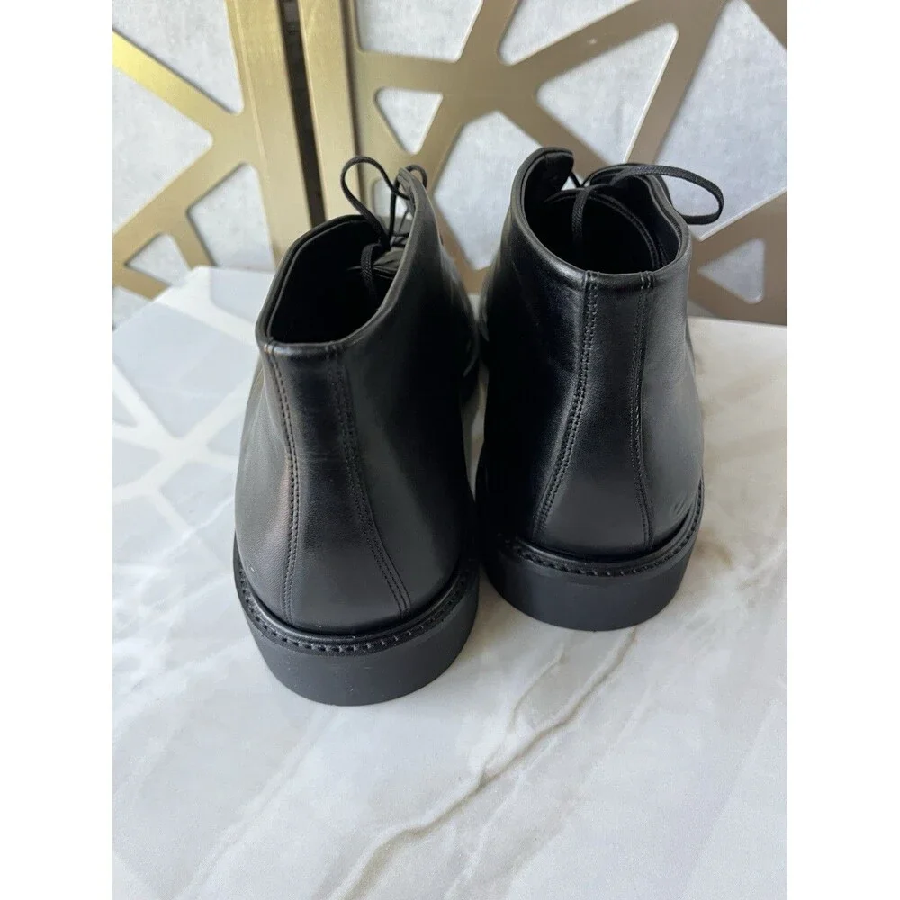 New ECCO Metropole London Black Leather Men Boots Chukka Sz 46 Us 12 12.5